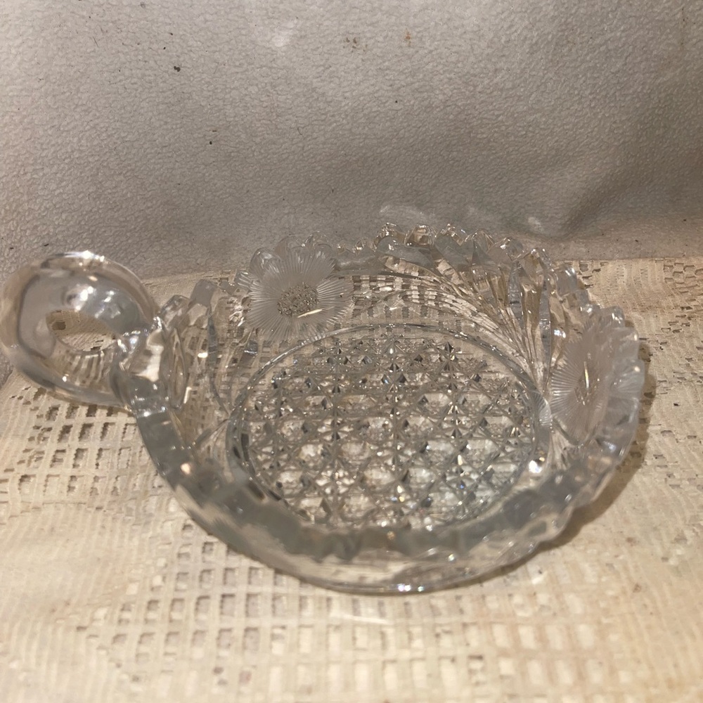Vtg heavy Cut glass brilliant cut glass McKee CANDY DISH, or Bowl
